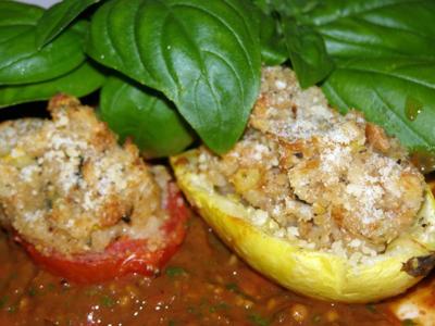  <FONT COLOR=#800000><B>My Italian Stuffed Vegetables In Home Roasted Spicy Marinara Sauce</B></FONT>