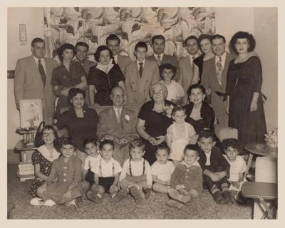 Our family circa 1950. Don't you just love the style of dress?