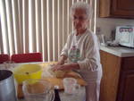 Mom making Biscotti