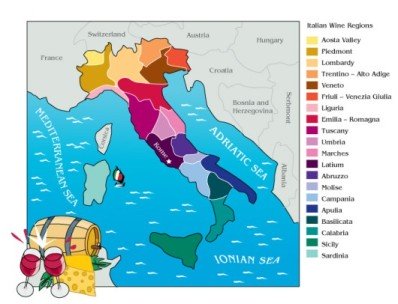 Italy Wine Map